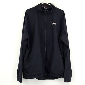 Under Armour XXL Black lightweight zipup windbreaker jacket pockets